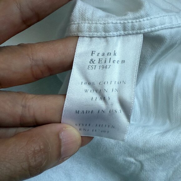 Frank & Eileen EILEEN Relaxed Button-Up Shirt in White Denim - Picture 6 of 11